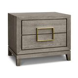 Lucca 2-Drawer Bedside Cabinet Grey Oak Veneer with Gold Handles-Esme Furnishings