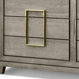 Lucca 6-Drawer Chest of Drawers Grey Coloured Oak Veneer With Gold Handles-Esme Furnishings