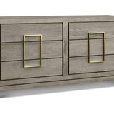 Lucca 6-Drawer Chest of Drawers Grey Coloured Oak Veneer With Gold Handles-Esme Furnishings