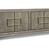 Lucca 4-Door Sideboard in Textured Grey/Taupe Coloured Oak Veneer-Esme Furnishings