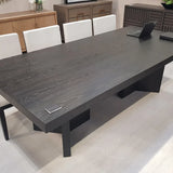 Sorrento Modern Design 10-Seater Dining Table in Textured Dark Oak Veneer-Esme Furnishings