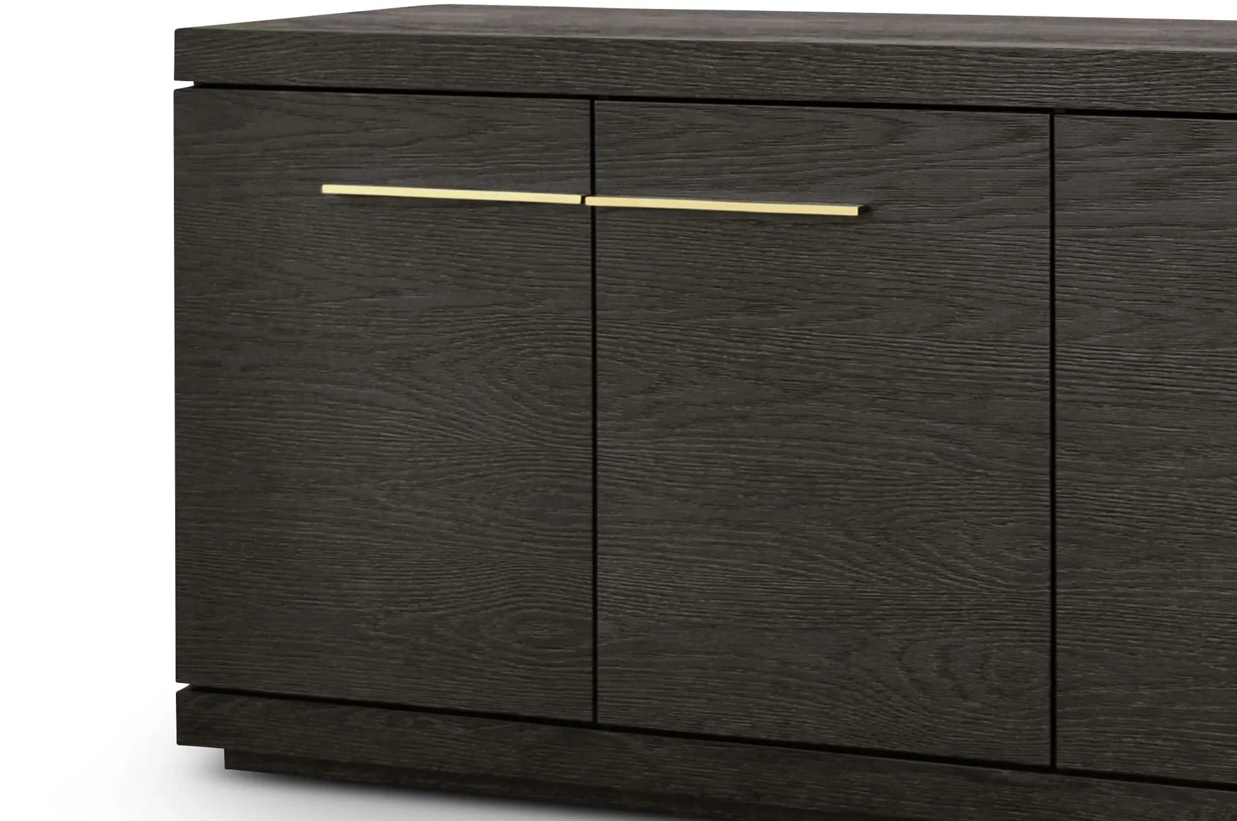 Sorrento 4-Door Sideboard In A Dark Oak Veneer With Gold Handles-Esme Furnishings