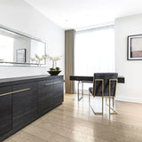 Sorrento 4-Door Sideboard In A Dark Oak Veneer With Gold Handles-Esme Furnishings