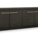 Sorrento 4-Door Sideboard In A Dark Oak Veneer With Gold Handles-Esme Furnishings