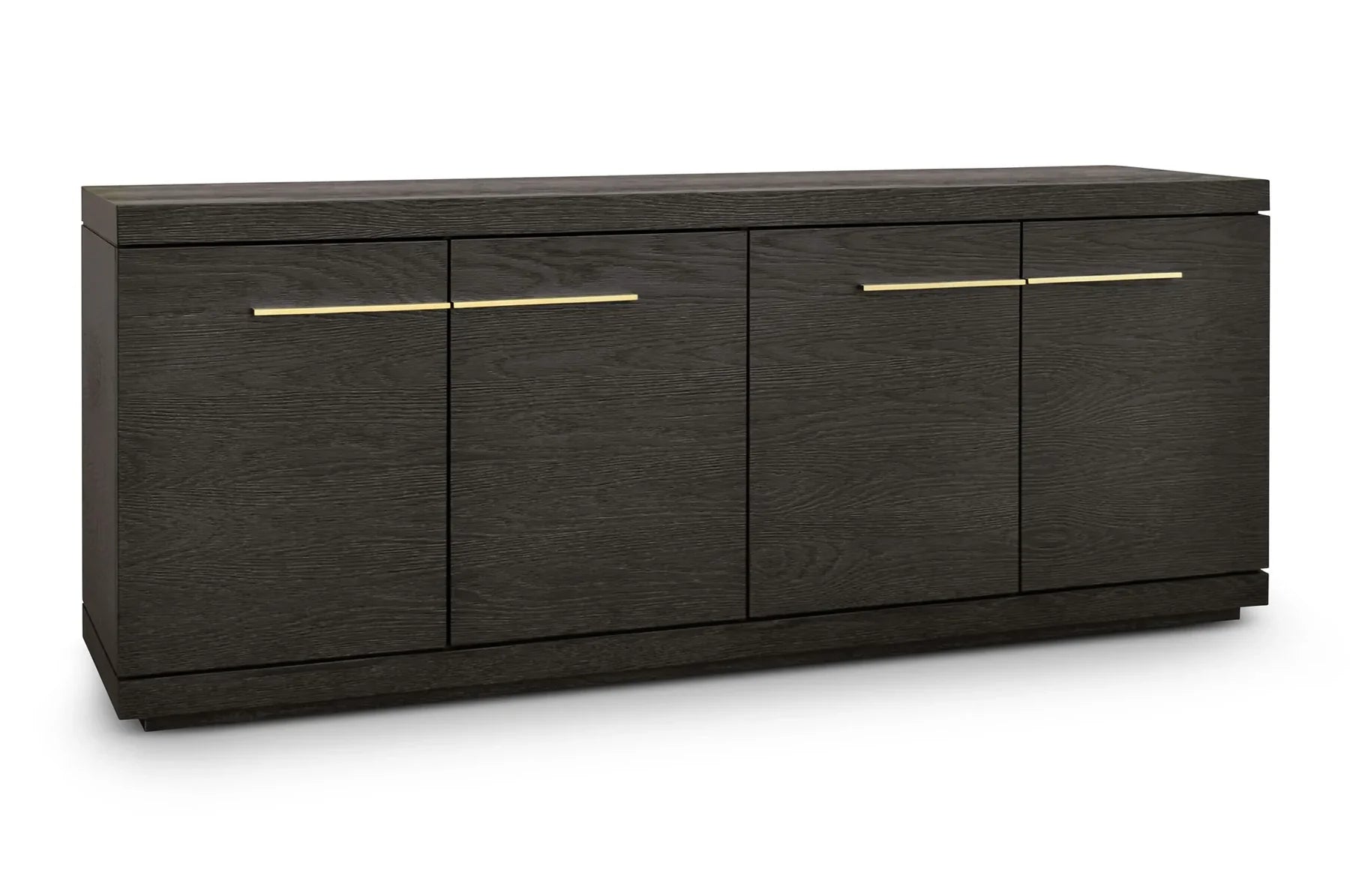 Sorrento 4-Door Sideboard In A Dark Oak Veneer With Gold Handles-Esme Furnishings