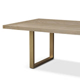 Valencia Grey Parquet Top Dining Table with Gold Brass Base-Belmont Interiors