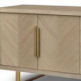 Valencia Sideboard 4-Door Sideboard Natural Grey Oak In Parquet Style-Esme Furnishings