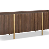 Winchester Walnut Finish Sideboard with Gold Brass Handles-Esme Furnishings