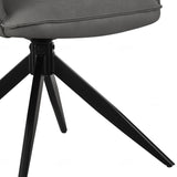 Berlish PU Leather Swivel Dining Chairs With Black Metal Base - Pairs - 2 Colours