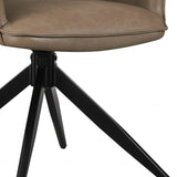 Berlish PU Leather Swivel Dining Chairs With Black Metal Base - Pairs - 2 Colours