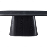 Blanco 200cm Oval Black Ceramic Sintered Marble Dining Table