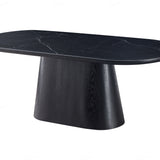 Blanco 200cm Oval Black Ceramic Sintered Marble Dining Table