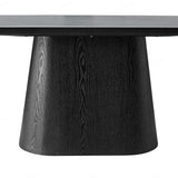 Blanco 200cm Oval Black & Grey Ceramic Sintered Marble Dining Table