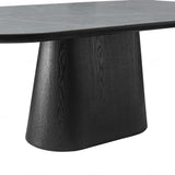 Blanco 200cm Oval Black & Grey Ceramic Sintered Marble Dining Table