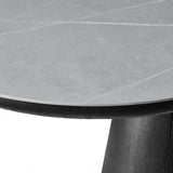 Blanco 200cm Oval Black & Grey Ceramic Sintered Marble Dining Table