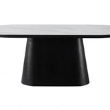 Blanco 200cm Oval Black & White Ceramic Sintered Marble Dining Table