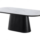 Blanco 200cm Oval Black & White Ceramic Sintered Marble Dining Table