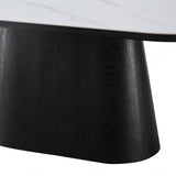 Blanco 200cm Oval Black & White Ceramic Sintered Marble Dining Table