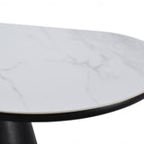 Blanco 200cm Oval Black & White Ceramic Sintered Marble Dining Table