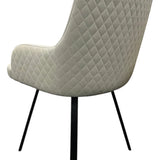 Rose 180º Swivel PU Leather Dining Chair in Light Grey with Black Legs