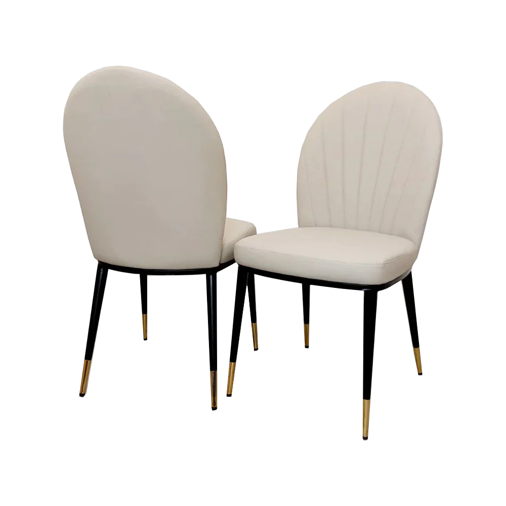 Etta Beige PU Leather Dining Chair - Belmont Interiors