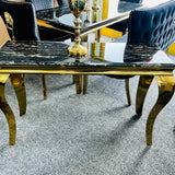 Louis Black/Gold Marble 120cm Console Table