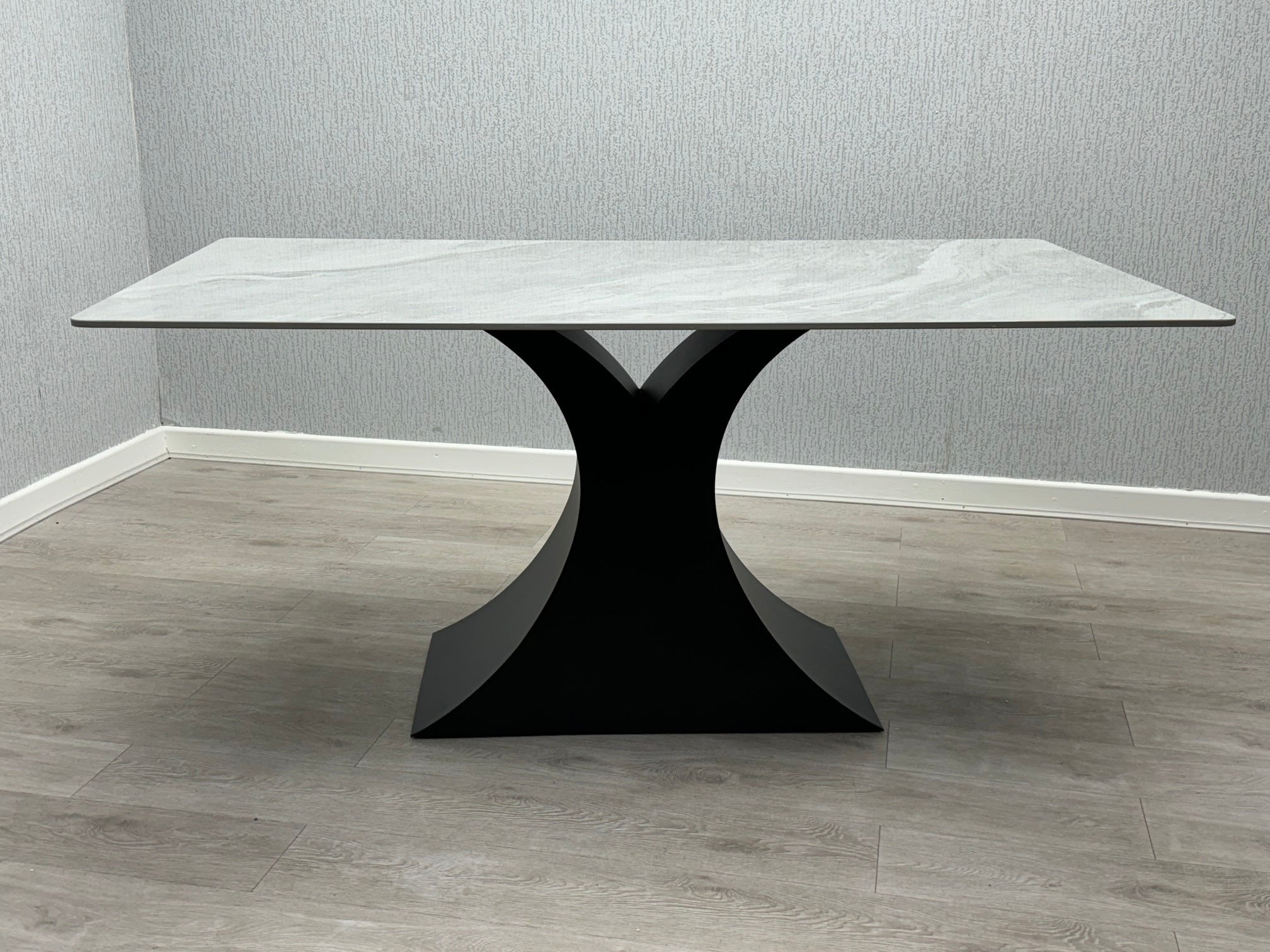 Carra 160cm Grey Ceramic Marble Dining Table - Belmont Interiors