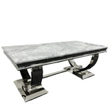 Arianna Chrome 130cm Marble Coffee Table - 4 Colors