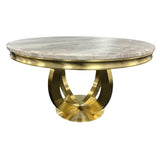 Chelsea Gold 130cm Marble Round Dining Table - 5 Colours