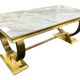 Arianna 200cm Marble & GOLD Legs Dining Table