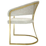 Porado Cream / Gold Leathaire Fabric Dining Chair