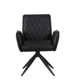 Eclat PU Leather Swivel Dining Chairs With Black Metal Base - Pairs - 2 Colours