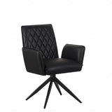 Eclat PU Leather Swivel Dining Chairs With Black Metal Base - Pairs - 2 Colours