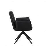 Eclat PU Leather Swivel Dining Chairs With Black Metal Base - Pairs - 2 Colours