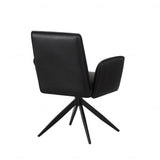 Eclat PU Leather Swivel Dining Chairs With Black Metal Base - Pairs - 2 Colours