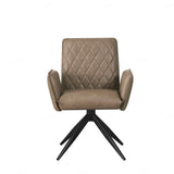 Eclat PU Leather Swivel Dining Chairs With Black Metal Base - Pairs - 2 Colours