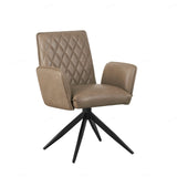 Eclat PU Leather Swivel Dining Chairs With Black Metal Base - Pairs - 2 Colours