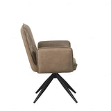 Eclat PU Leather Swivel Dining Chairs With Black Metal Base - Pairs - 2 Colours