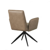 Eclat PU Leather Swivel Dining Chairs With Black Metal Base - Pairs - 2 Colours