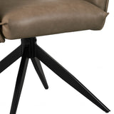 Eclat PU Leather Swivel Dining Chairs With Black Metal Base - Pairs - 2 Colours