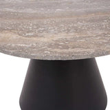 Libra Interiors Clifton II Coffee Table in Charcoal Black and Travertine – Small - Belmont Interiors