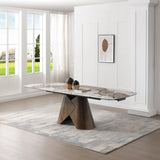 Firetti 180-260cm Italian Pandora Ceramic Marble Side Extending Dining Table