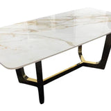 Lucien 120cm Ceramic Gold Coffee Table