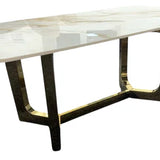 Lucien 120cm Ceramic Gold Coffee Table