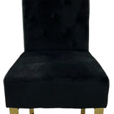 Lucy Gold Ring Knocker Quilted Slim Back Gold Plush Velvet Dining Chair Gold Legs In 3 Colours