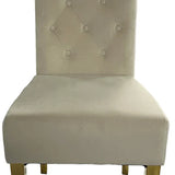 Lucy Gold Ring Knocker Quilted Slim Back Gold Plush Velvet Dining Chair Gold Legs In 3 Colours