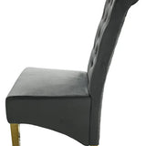 Lucy Gold Ring Knocker Quilted Slim Back Gold Plush Velvet Dining Chair Gold Legs In 3 Colours