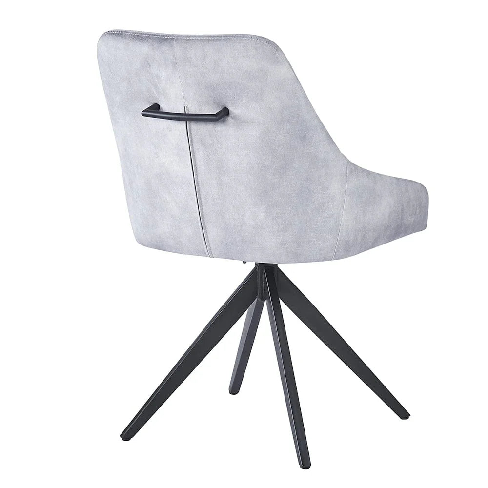 Sofia Swivel Dining Chair in Light Grey Velvet - Belmont Interiors