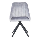 Sofia Swivel Dining Chair in Light Grey Velvet - Belmont Interiors