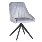 Sofia Swivel Dining Chair in Light Grey Velvet - Belmont Interiors